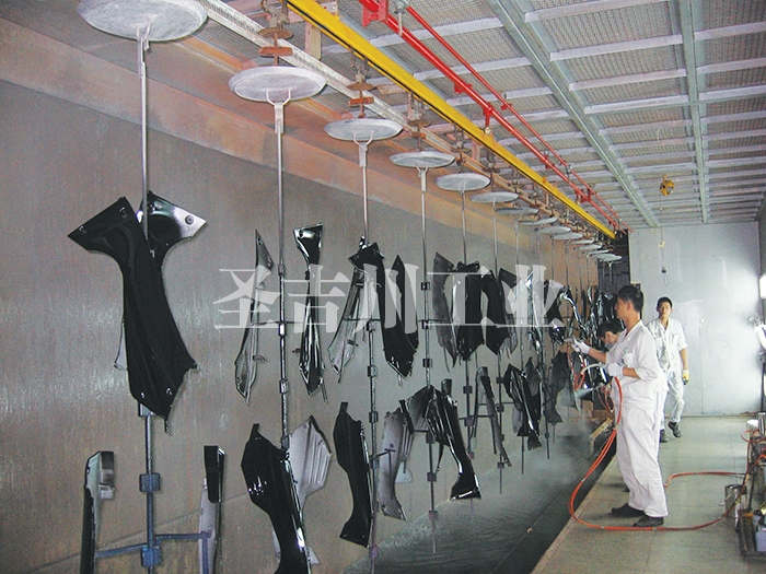 摩托車(chē)、電動(dòng)車(chē)塑料件懸掛噴漆線(xiàn)