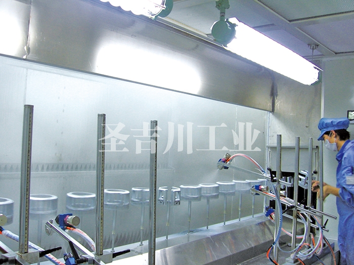 手機、相機外殼自動(dòng)旋轉固定槍噴漆線(xiàn)